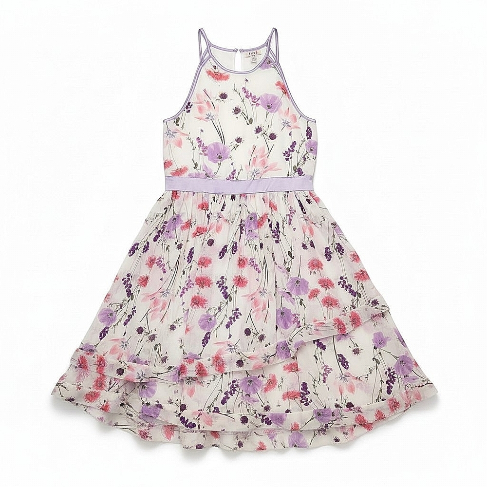 NWT! Speechless Girls' Lavender & Pink Floral Flare Dress